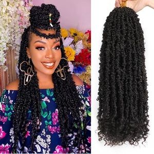 Butterfly Locs Crochet Hair With Curly Ends 24 Inch 6 Packs